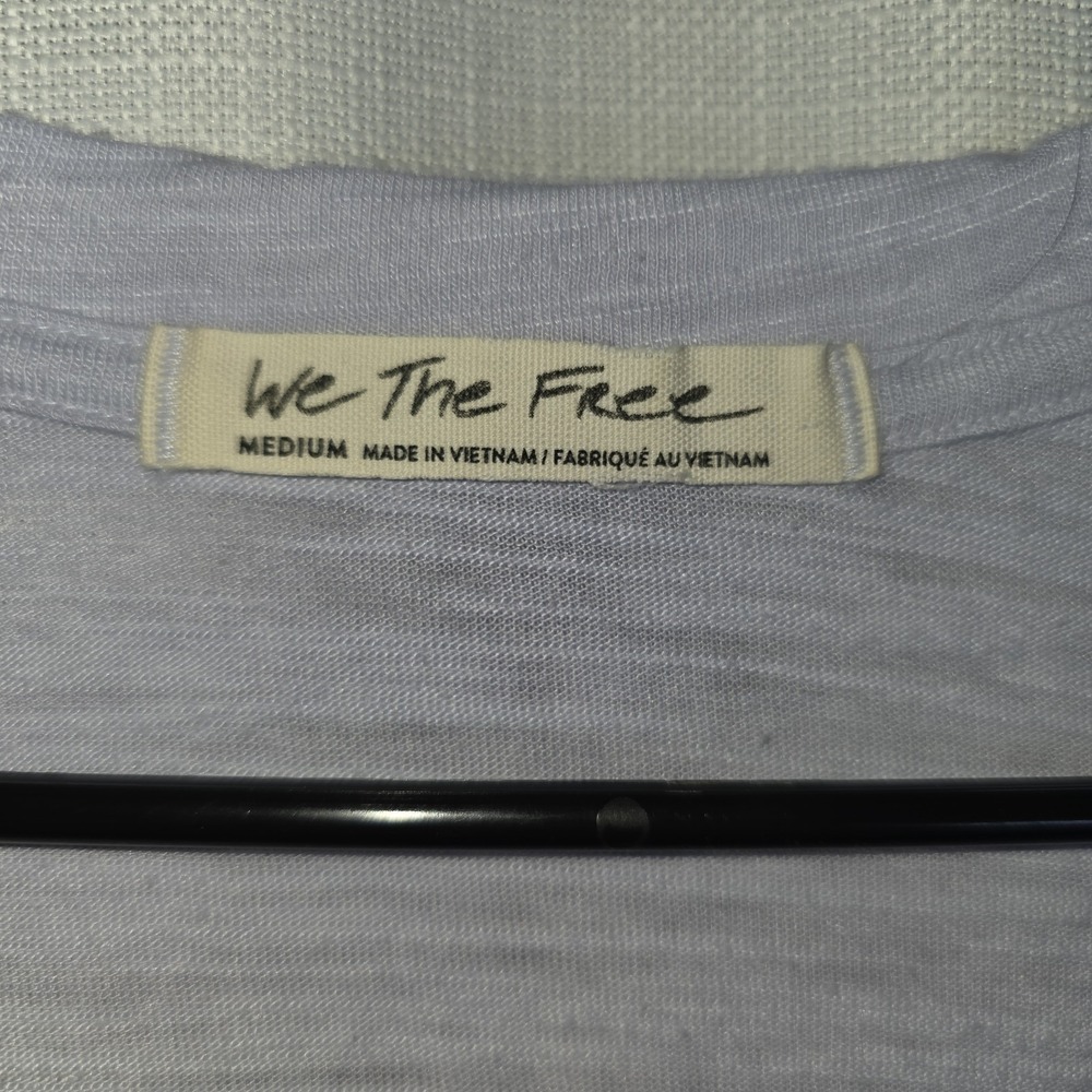 We the Free Shirt Medium Purple Oversized Raw Edge Hi Low Hem Peplum Popover - Picture 2 of 6